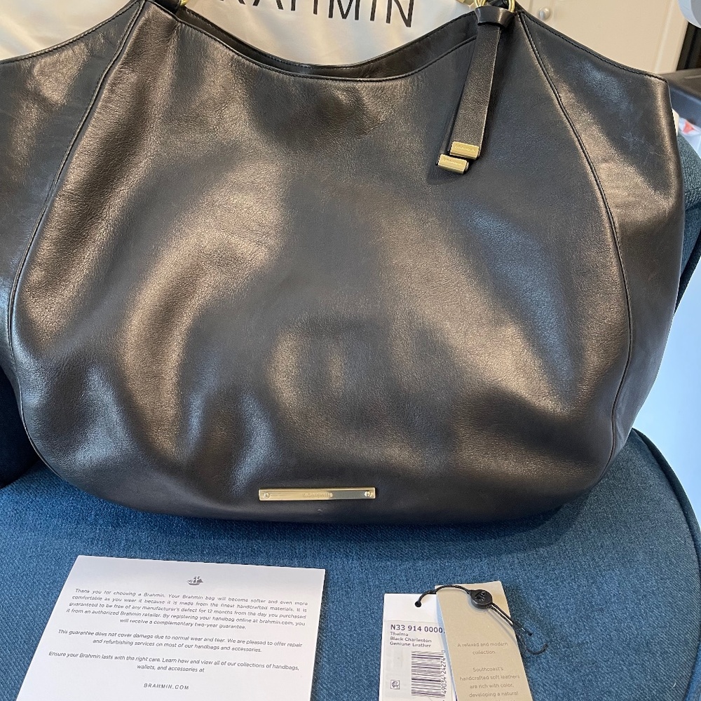 Brahmin Black smooth leather Thelma Bag